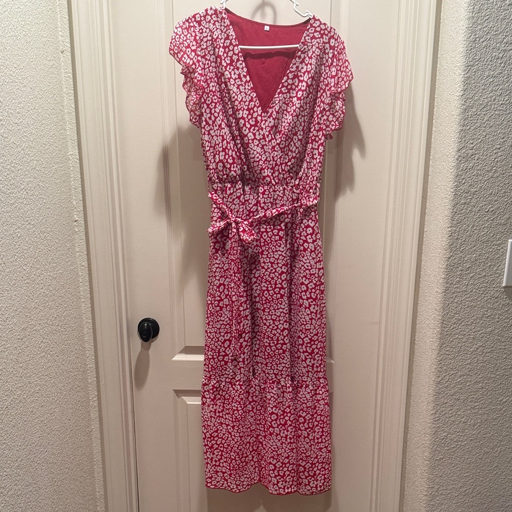 Floral Red Dress